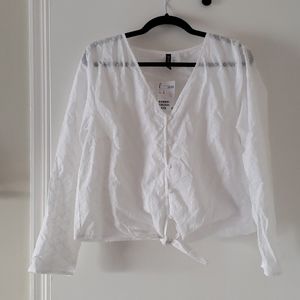 White eyelet top